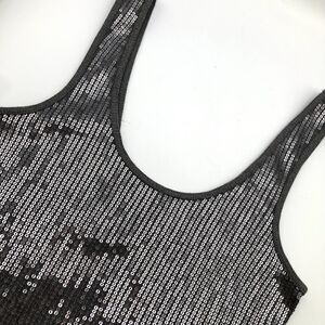 Express Sleeveless Gray Sequin Sparkle Tank Top Women's Size SP Clubbing